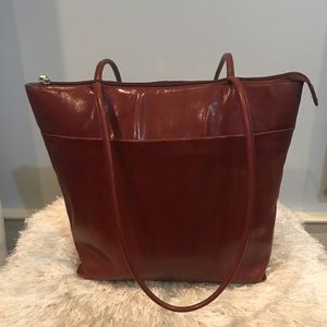 HOBO international red leather tote